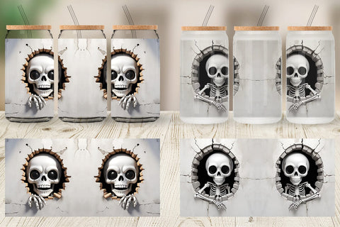 Glass Can Skeleton in Wall Sublimation artnoy 
