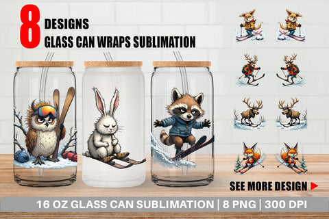 Glass Can Ski Grumps Sublimation artnoy 