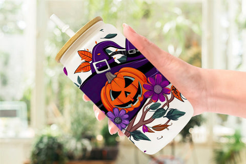 Glass Can Skull Pattern Sublimation artnoy 