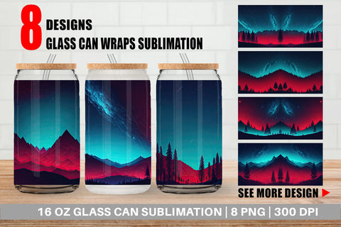Glass Can Sky Shine Landscape Sublimation artnoy 