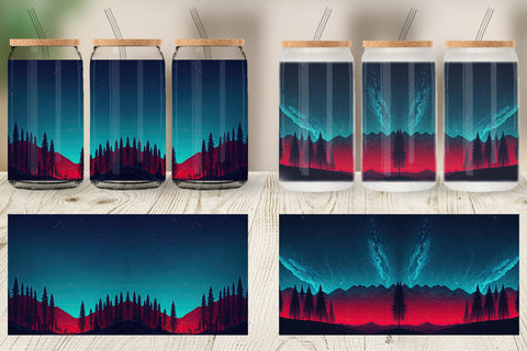 Glass Can Sky Shine Landscape Sublimation artnoy 