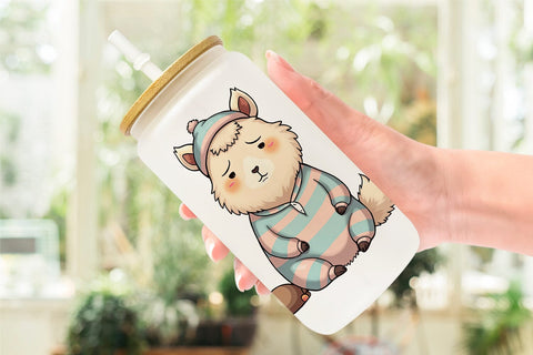Glass Can Sleepy Capybara Sublimation artnoy 