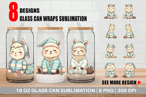 Glass Can Sleepy Capybara Sublimation artnoy 
