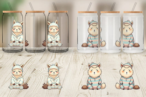 Glass Can Sleepy Capybara Sublimation artnoy 