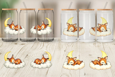 Glass Can Sleepy Fawn Cloud Sublimation artnoy 