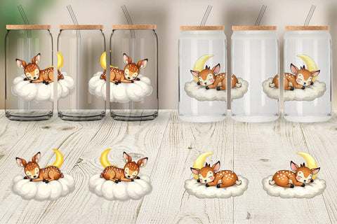 Glass Can Sleepy Fawn Cloud Sublimation artnoy 