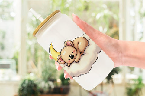 Glass Can Sleepy Koala Cloud Sublimation artnoy 