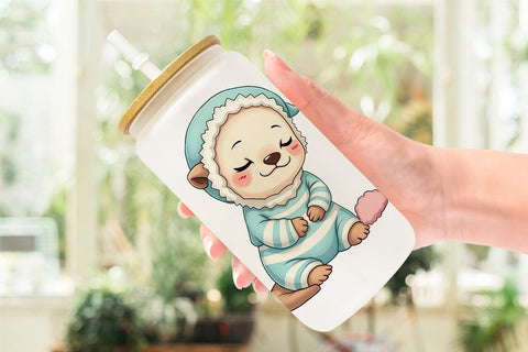 Glass Can Sleepy Meerkat Sublimation artnoy 