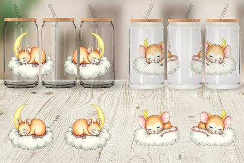 Glass Can Sleepy Mouse Cloud Sublimation artnoy 