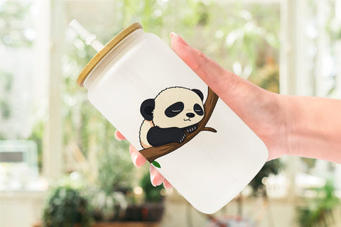 Glass Can Sleepy Panda Sublimation artnoy 