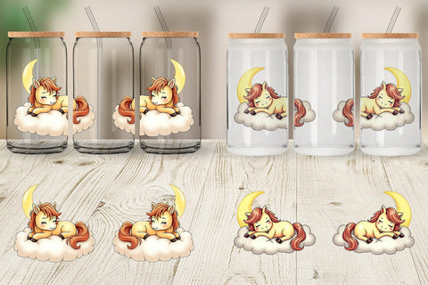 Glass Can Sleepy Pony Cloud Sublimation artnoy 