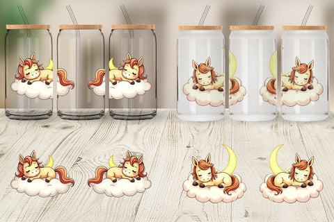 Glass Can Sleepy Pony Cloud Sublimation artnoy 