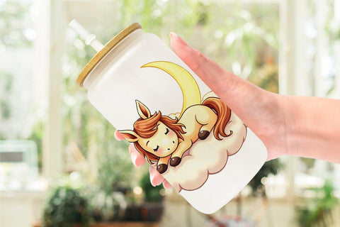 Glass Can Sleepy Pony Cloud Sublimation artnoy 