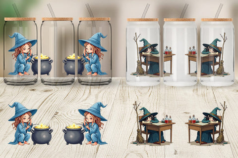 Glass Can Sleepy Witch Intern Sublimation artnoy 