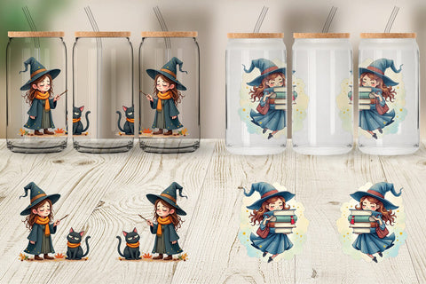 Glass Can Sleepy Witch Intern Sublimation artnoy 