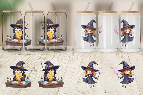 Glass Can Sleepy Witch Intern Sublimation artnoy 