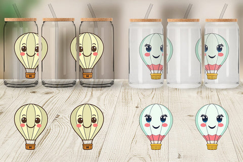 Glass Can Smiling Hot Air Balloon Sublimation artnoy 