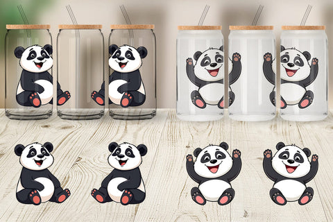 Glass Can Smiling Panda Sublimation artnoy 