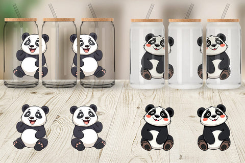 Glass Can Smiling Panda Sublimation artnoy 