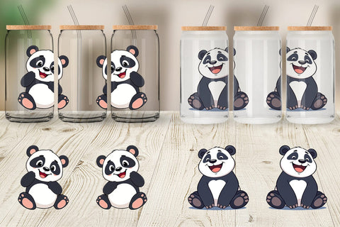 Glass Can Smiling Panda Sublimation artnoy 
