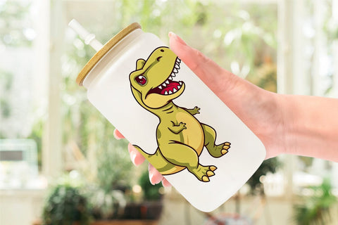 Glass Can Smiling T-Rex Sublimation artnoy 