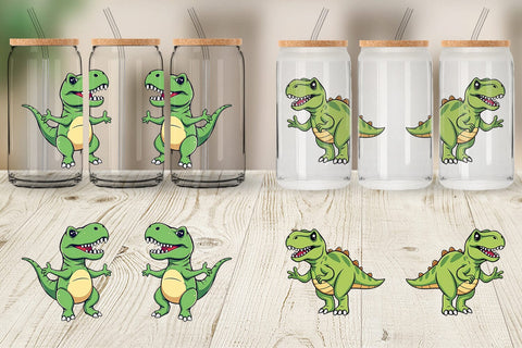 Glass Can Smiling T-Rex Sublimation artnoy 