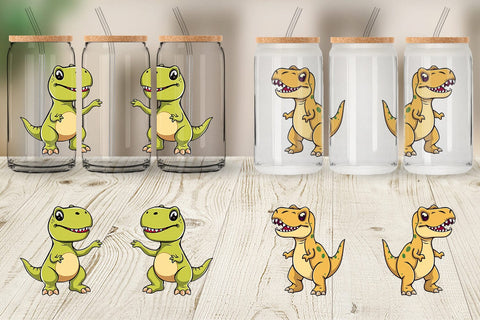 Glass Can Smiling T-Rex Sublimation artnoy 