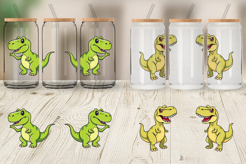 Glass Can Smiling T-Rex Sublimation artnoy 