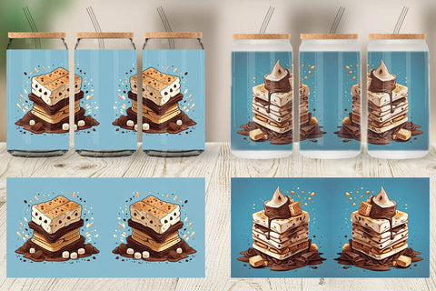 Glass Can S'mores Sublimation artnoy 