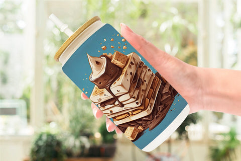 Glass Can S'mores Sublimation artnoy 