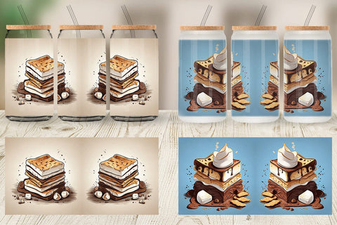 Glass Can S'mores Sublimation artnoy 