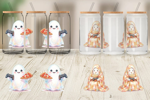 Glass Can Snack Time Gamer Ghost Sublimation artnoy 