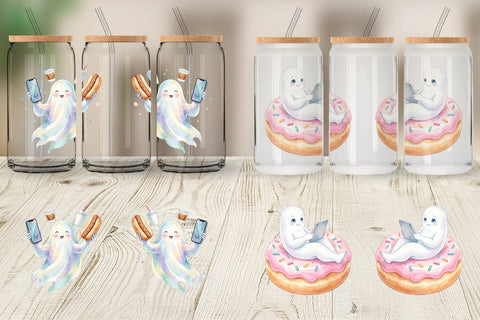 Glass Can Snack Time Gamer Ghost Sublimation artnoy 
