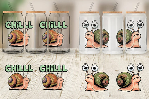 Glass Can Snail Mood Sublimation artnoy 