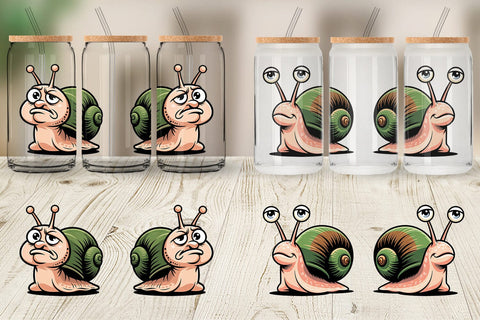 Glass Can Snail Mood Sublimation artnoy 