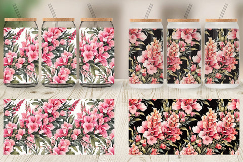 Glass Can Snapdragon Pattern Sublimation artnoy 
