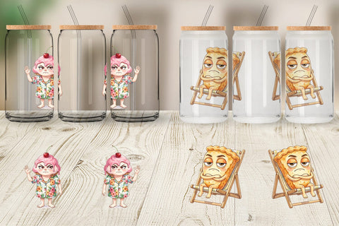 Glass Can Snarky Summer Treat Moods Sublimation artnoy 