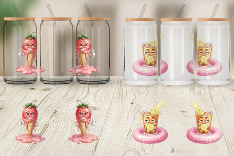 Glass Can Snarky Summer Treat Moods Sublimation artnoy 