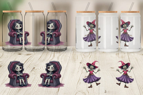 Glass Can Snarky Zombie Doll Sublimation artnoy 