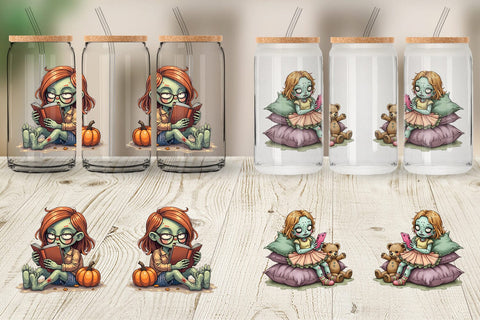 Glass Can Snarky Zombie Doll Sublimation artnoy 