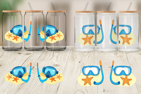 Glass Can Snorkel Mask Sublimation artnoy 