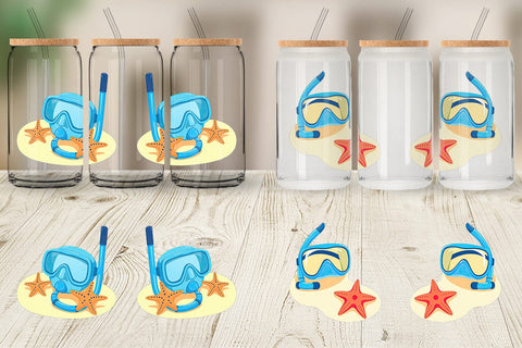 Glass Can Snorkel Mask Sublimation artnoy 