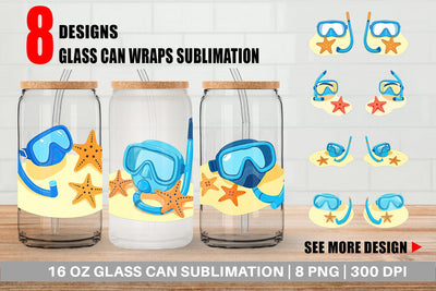 Glass Can Snorkel Mask Sublimation artnoy 