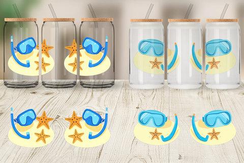 Glass Can Snorkel Mask Sublimation artnoy 