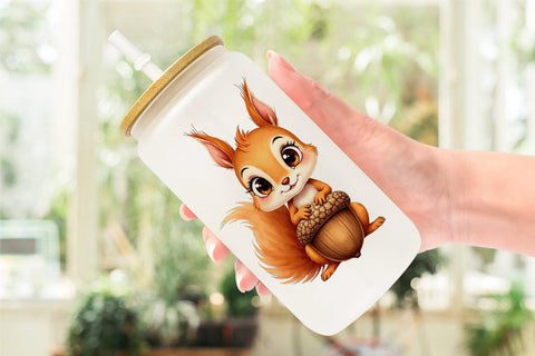 Glass Can Snow Buddies Watercolor Sublimation artnoy 