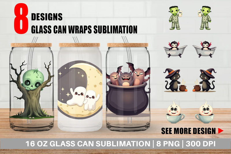 Glass Can Snuggle Spooky Squad Sublimation artnoy 