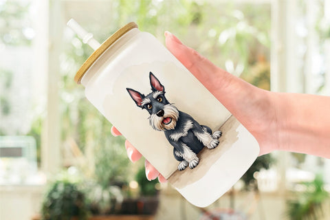 Glass Can Socially Awkward Pups Sarcastic Watercolor Sublimation artnoy 