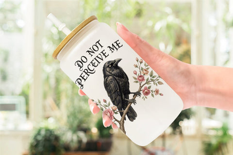 Glass Can Socially Exhausted Introvert Botanicals Sublimation artnoy 