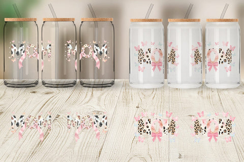 Glass Can Soft Pastel MOM Animal Print Sublimation artnoy 