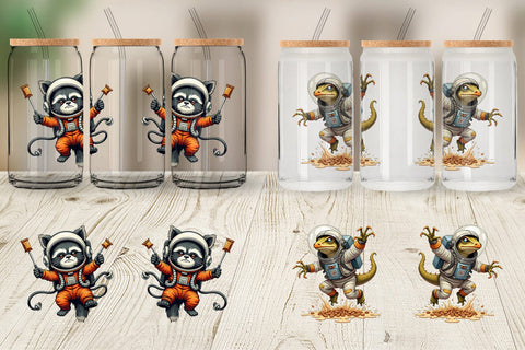 Glass Can Space Chaos Critter Sublimation artnoy 